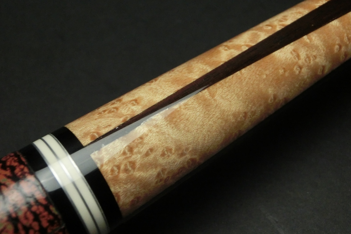 15715 ランブロス Lambros バーズアイ4剣 T2中空ハイテク ビリヤード キュー カスタム SPIDER