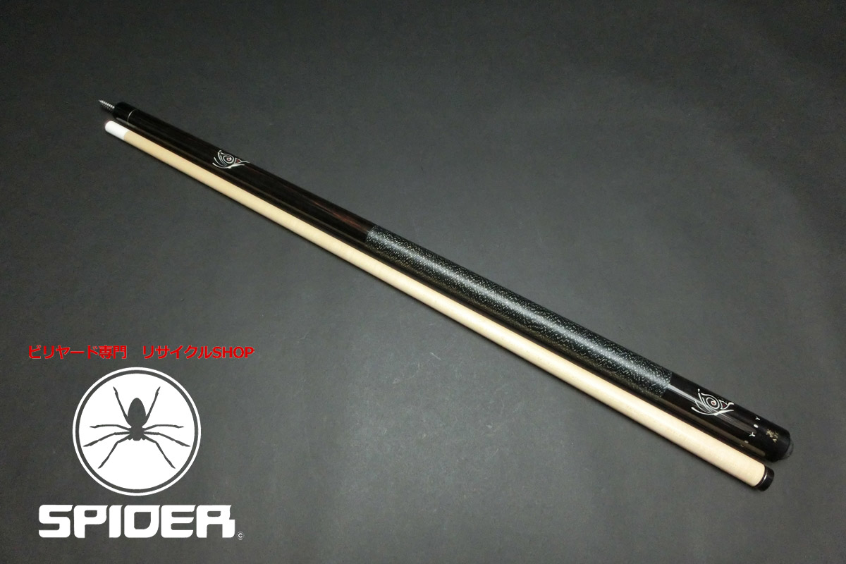 【ヤフオク出品中】15788 アダム Adam AJC エボニー 蝶インレイ 10山 ノーマル ビリヤード キュー CUE SPIDER□
