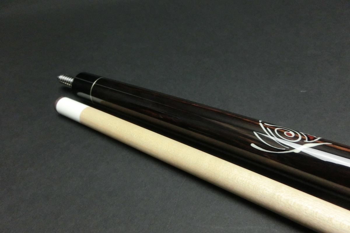 【ヤフオク出品中】15788 アダム Adam AJC エボニー 蝶インレイ 10山 ノーマル ビリヤード キュー CUE SPIDER□