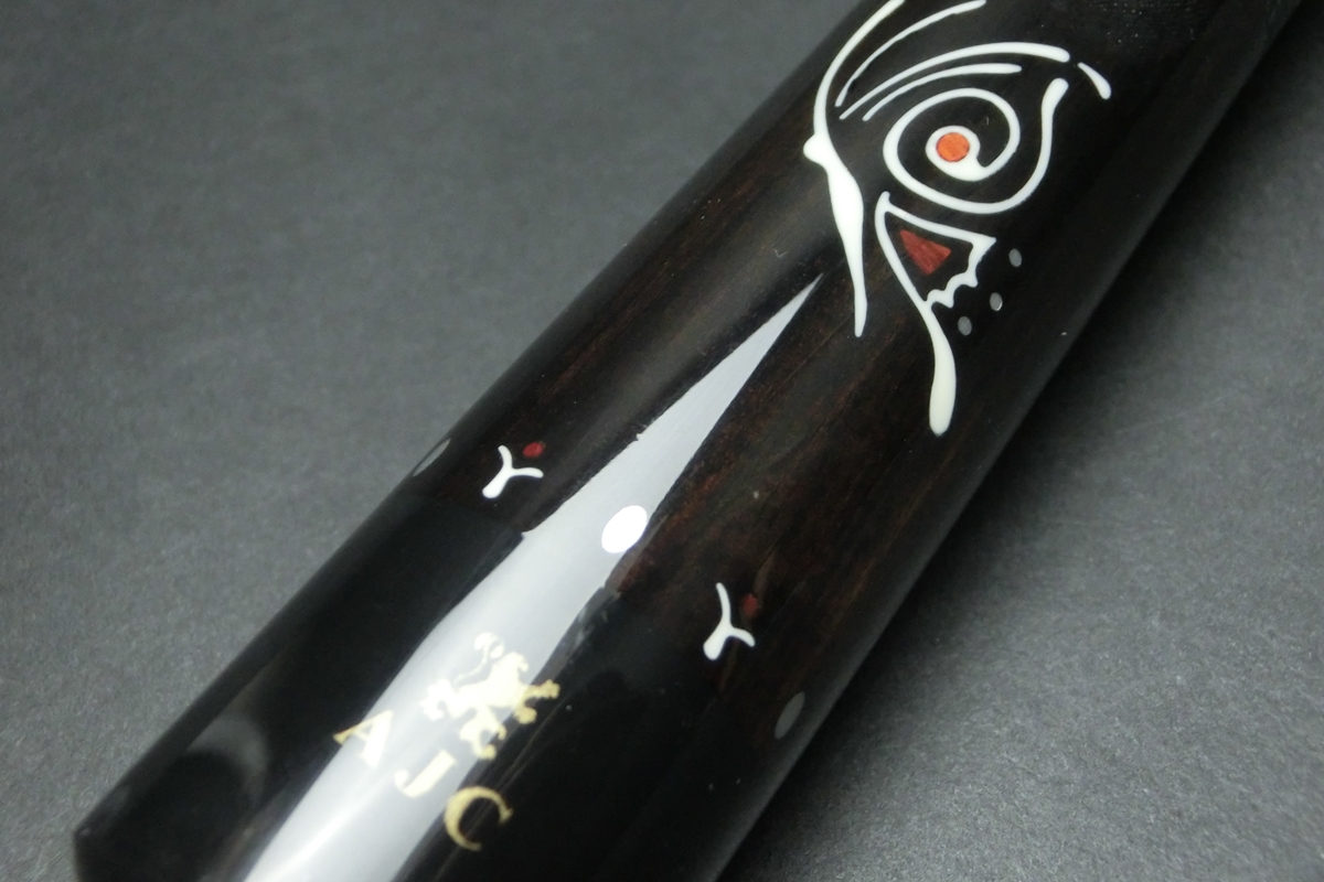 【ヤフオク出品中】15788 アダム Adam AJC エボニー 蝶インレイ 10山 ノーマル ビリヤード キュー CUE SPIDER□