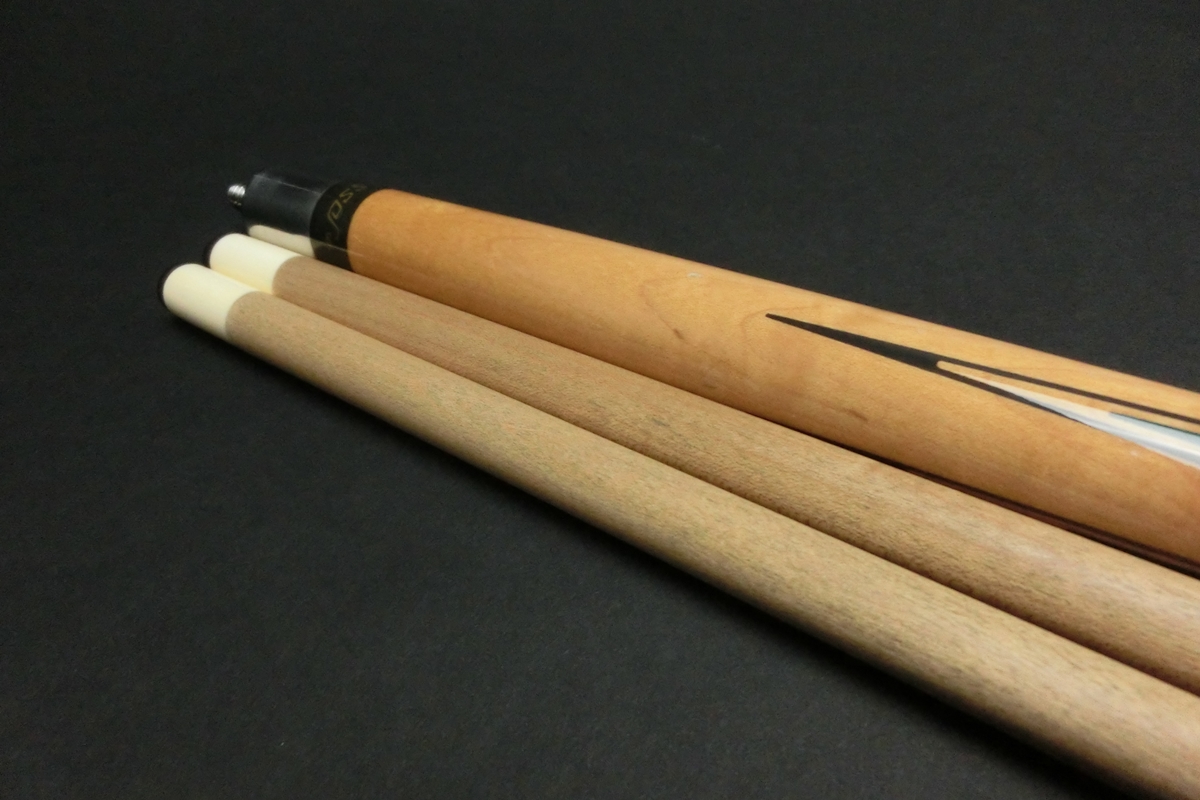 15763 ジョス JOSS 金ロゴ 4剣 2シャフト 14山パイロ ビリヤード キュー CUE SPIDER