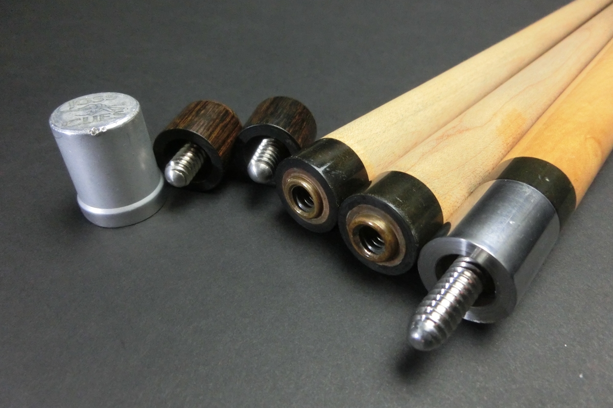 15763 ジョス JOSS 金ロゴ 4剣 2シャフト 14山パイロ ビリヤード キュー CUE SPIDER