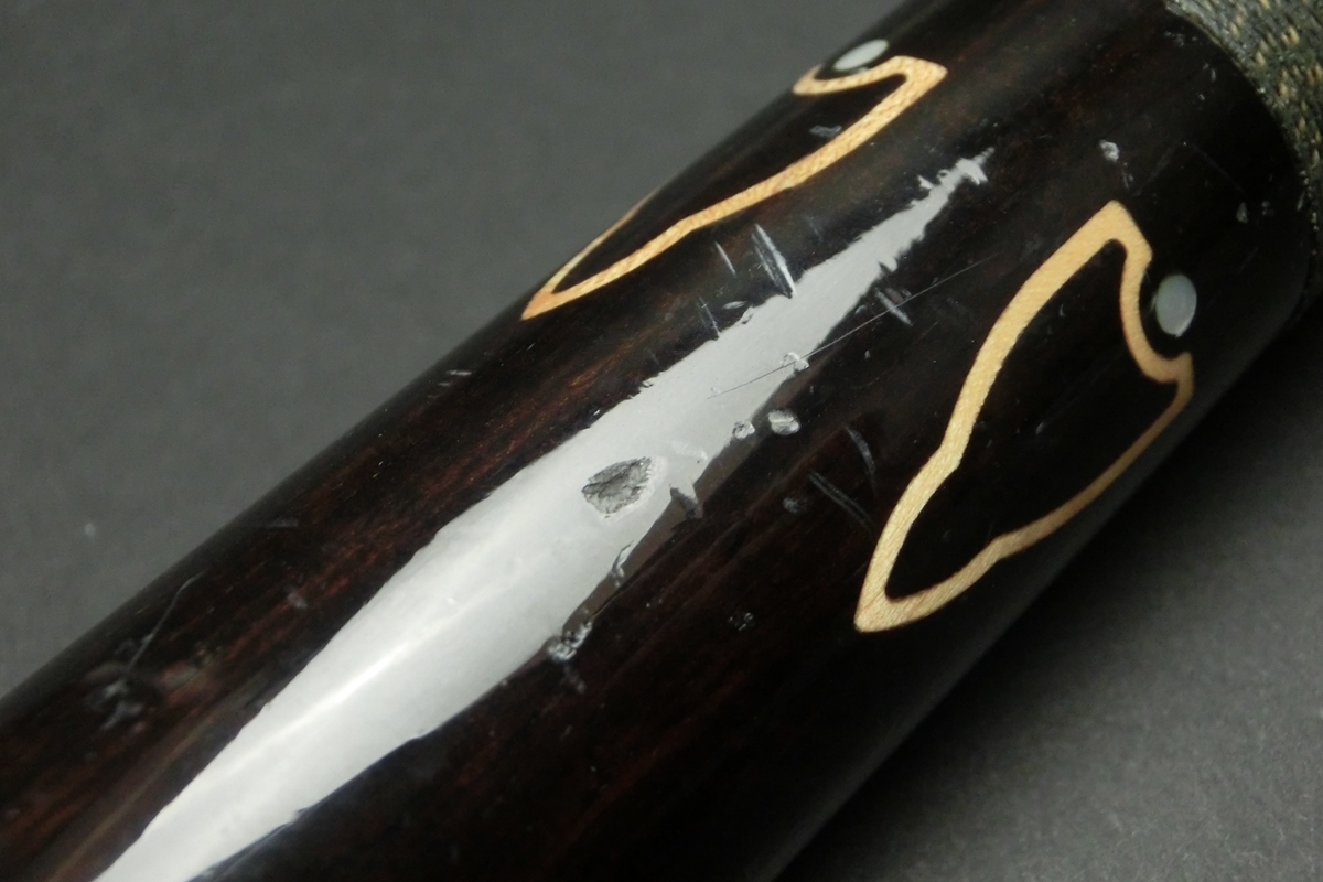 15763 ジョス JOSS 金ロゴ 4剣 2シャフト 14山パイロ ビリヤード キュー CUE SPIDER