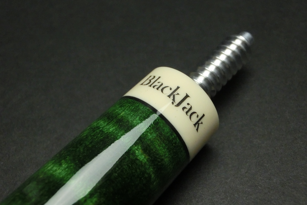 【ヤフオク出品中】15666 キースアンディ KeithAndy ブラックジャック ジャンプ 緑 10山 ビリヤード キュー CUE SPIDER