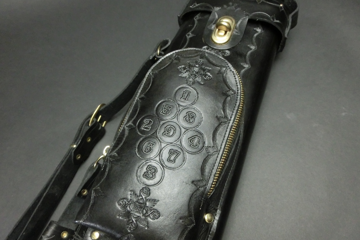 31660 タッド TAD 本革ケース 黒 2B4S 赤フェルト ビリヤード キューケース ケース SPIDER