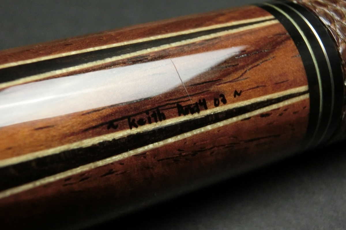 【ヤフオク出品中】15691 キースアンディ KeithAndy 子持6剣 2003年 ノーマルシャフト ビリヤード キュー カスタム SPIDER